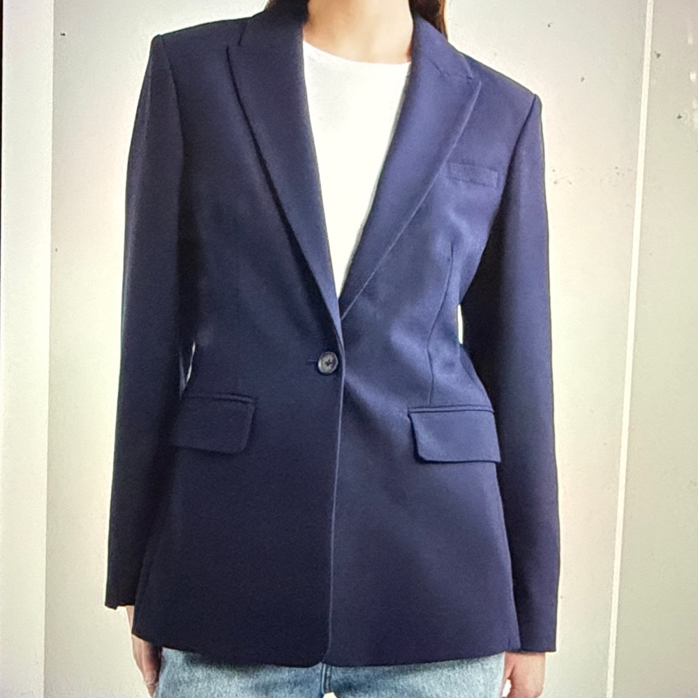Nordstrom Navy Single-Button Tailored Blazer